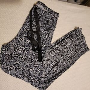 Simply Southern Black & White Snake Print Track Pants